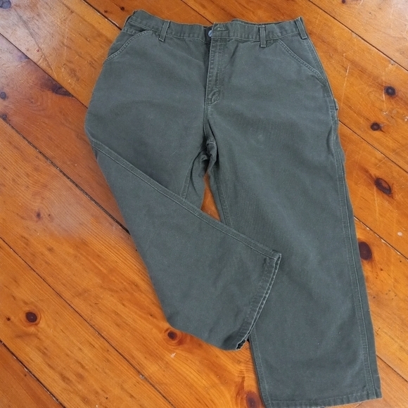 Carhartt  Dungaree Fit Carpenter Heavy Denim Jeans Gray Mens Size 40 x 30 - Picture 1 of 5